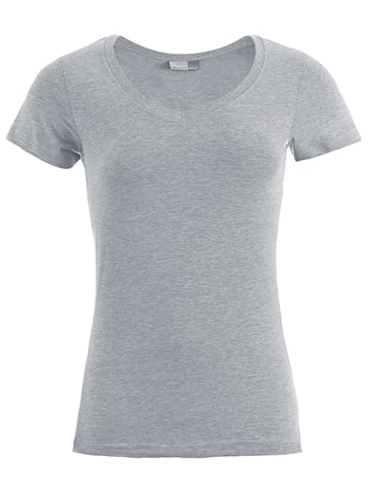 Women´s Slim Fit V-Neck-T — Sports Grey (Heather)