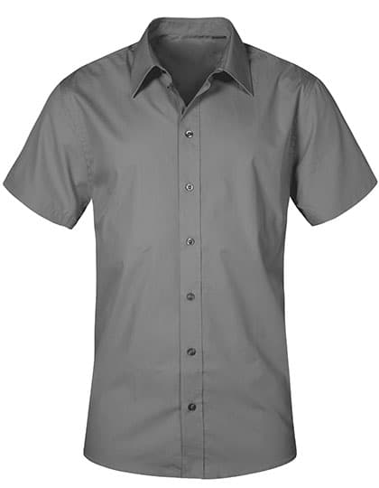 Men´s Poplin Shirt Short Sleeve — Steel Grey (Solid)