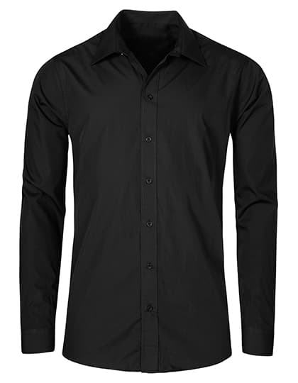 Men´s Poplin Shirt Long Sleeve — Black