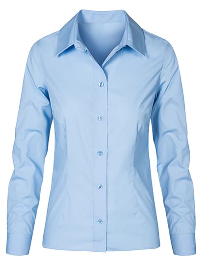 Women´s Poplin Shirt Long Sleeve — Light Blue
