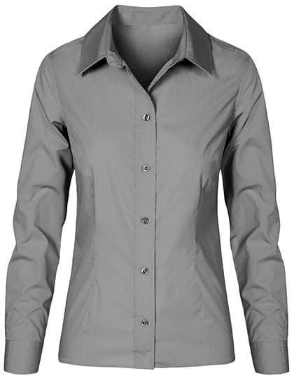 Women´s Poplin Shirt Long Sleeve — Steel Grey (Solid)