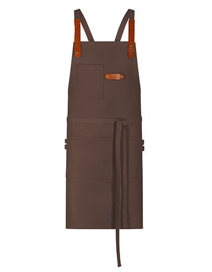 Latzschürze Canvas mit Zier-Label — Toffee