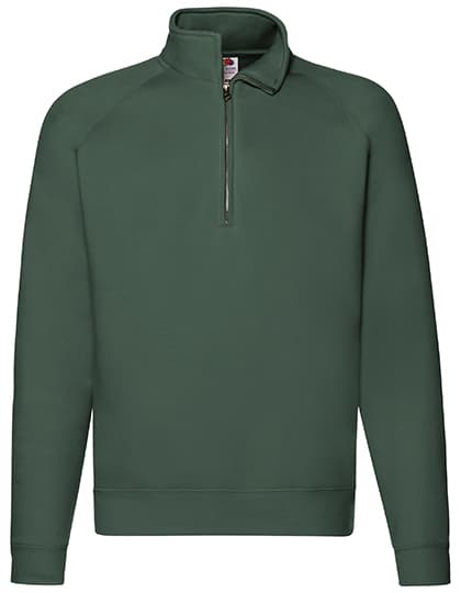 Premium Zip Neck Raglan Sweat — Bottle Green