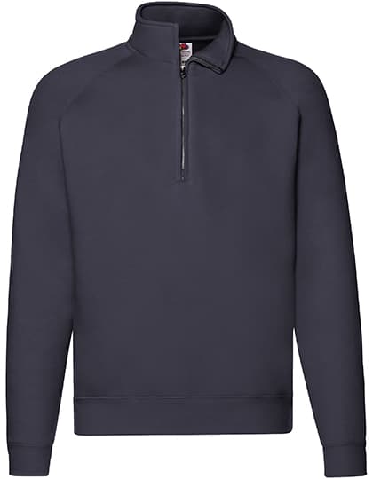 Premium Zip Neck Raglan Sweat — Deep Navy