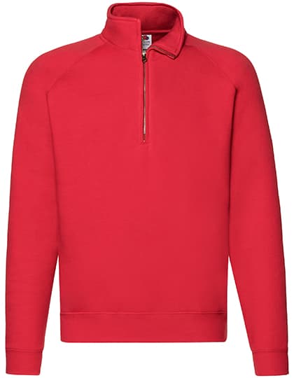 Premium Zip Neck Raglan Sweat — Red