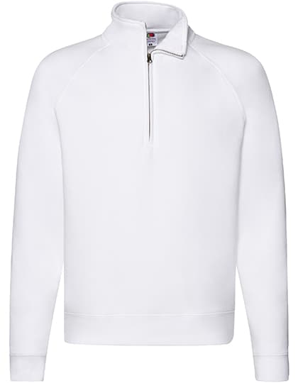 Premium Zip Neck Raglan Sweat — White