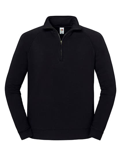 Iconic Premium Zip Neck Sweat — Black