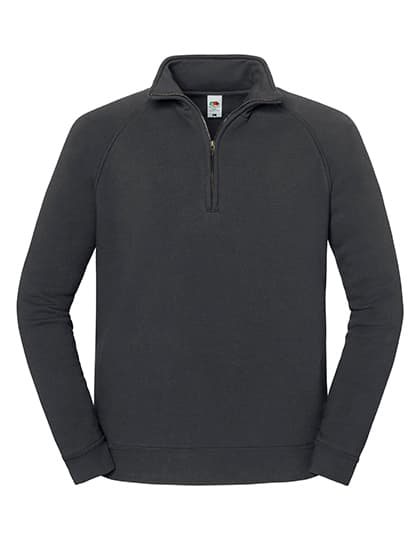 Iconic Premium Zip Neck Sweat — Light Graphite (Solid)