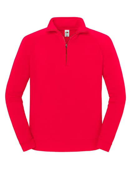 Iconic Premium Zip Neck Sweat — Red