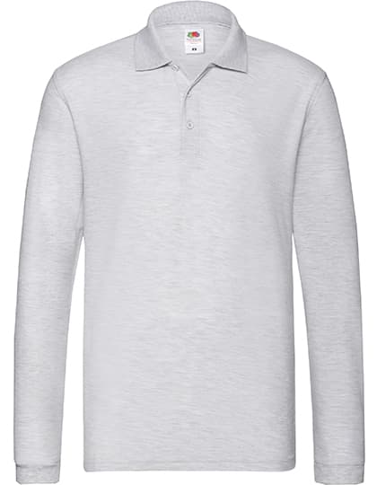 Premium Long Sleeve Polo — Athletic Heather