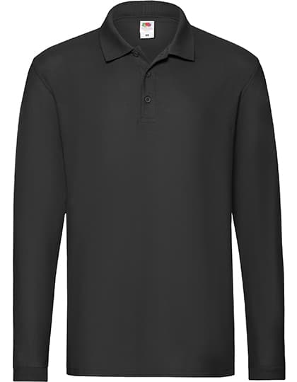 Premium Long Sleeve Polo — Black