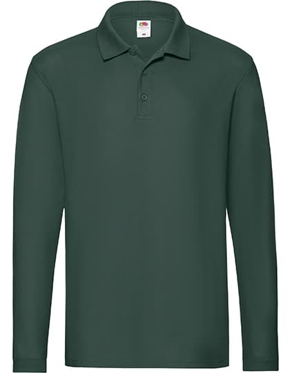 Premium Long Sleeve Polo — Forest Green