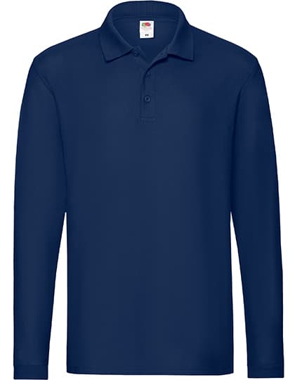 Premium Long Sleeve Polo — Navy