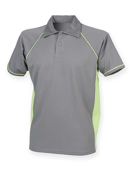 Men´s Piped Performance Polo — Gunmetal Grey