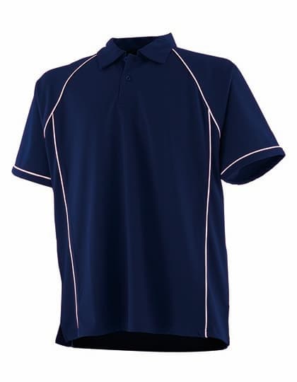 Men´s Piped Performance Polo — Navy