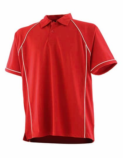 Men´s Piped Performance Polo — Red