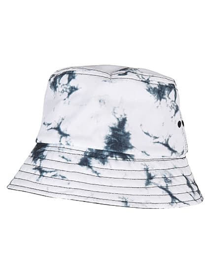 Batik Dye Reversible Bucket Hat — Black-White