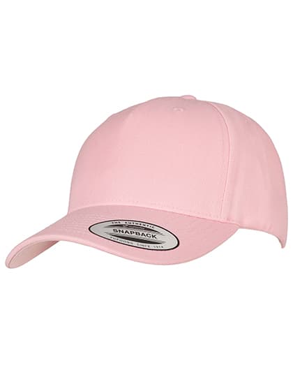 YP Classics 5-Panel Premium Curved Visor Snapback Cap — Prism Pink