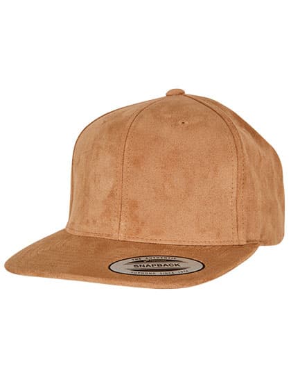 Suede Leather Snapback — Khaki