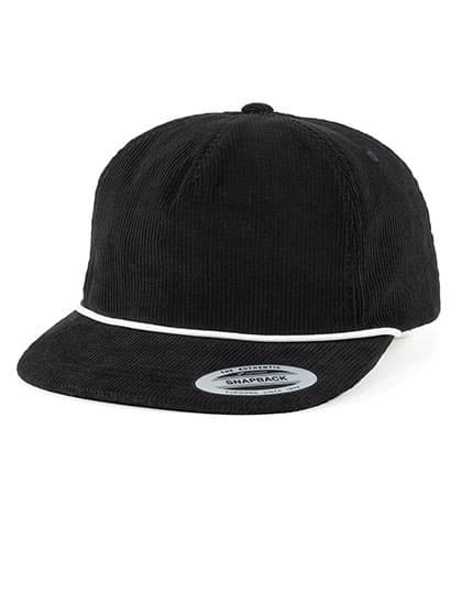 YP CLASSICS Unstructured Corduroy cap with braid rope — Black