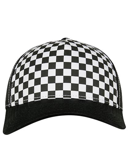 Checkerboard Retro Trucker — Black