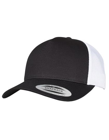 5-Panel Retro Trucker 2-Tone Cap — Black