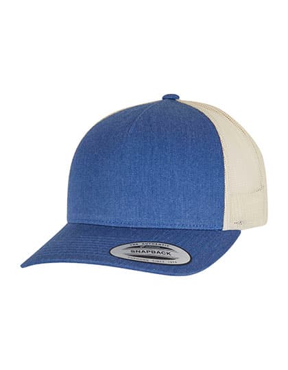 5-Panel Retro Trucker 2-Tone Cap — Blue