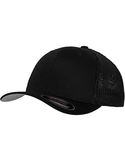 Flexfit Mesh Trucker Cap — Black