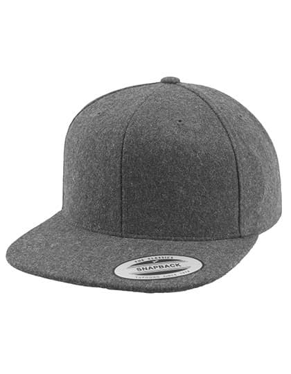Melton Wool Snapback Cap — Dark Grey