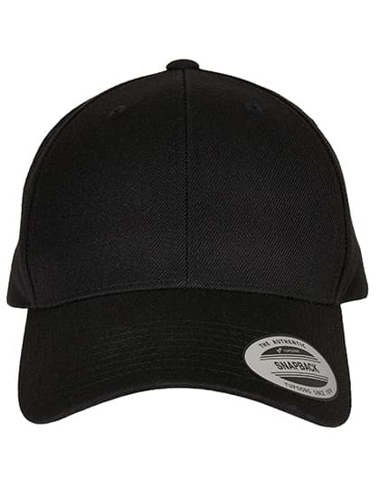 Premium Curved Visor Snapback Cap — Black