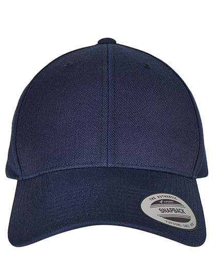 Premium Curved Visor Snapback Cap — Navy