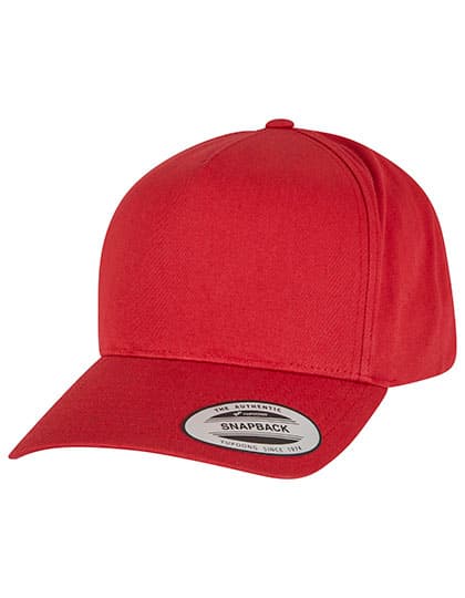 5-Panel Curved Classic Snapback — Mars Red