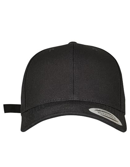 6-Panel Curved Metal Snap Cap — Black