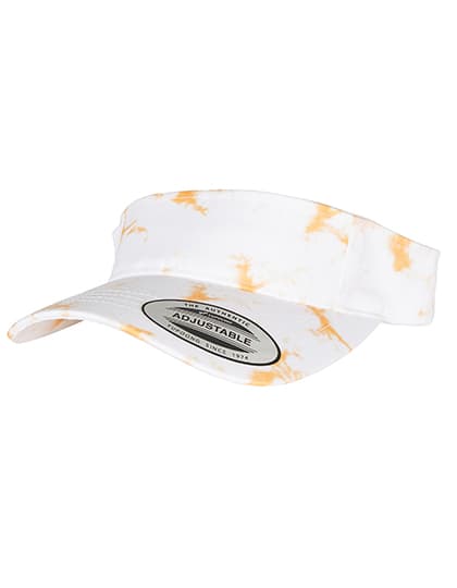 Batik Dye Curved Visor Cap — Orange-White