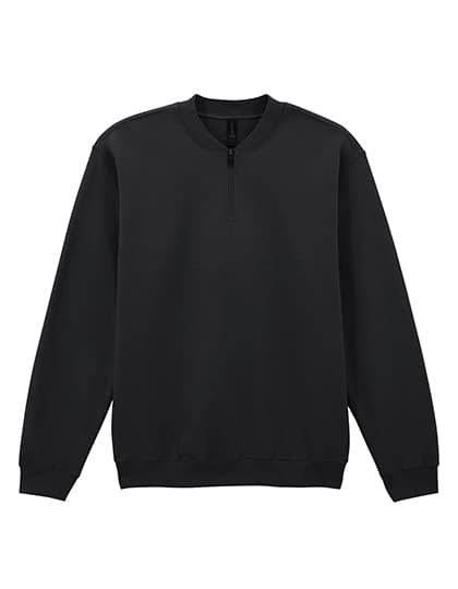 Softstyle® Midweight Adult Fleece 1/4 Zip Sweatshirt — Black