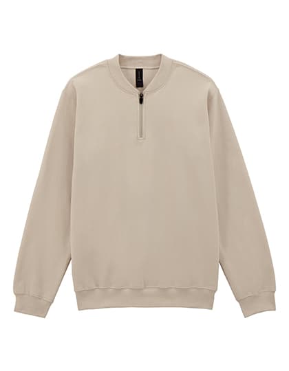 Softstyle® Midweight Adult Fleece 1/4 Zip Sweatshirt — Sand