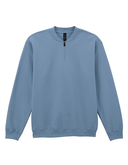 Softstyle® Midweight Adult Fleece 1/4 Zip Sweatshirt — Stone Blue