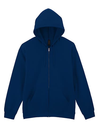 Softstyle® Midweight Fleece Adult Full Zip Hooded Sweatshirt — Navy
