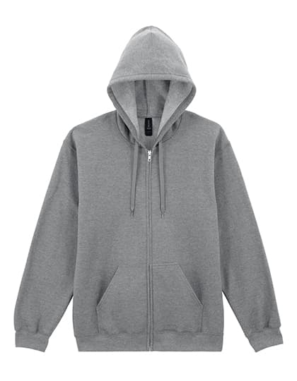 Softstyle® Midweight Fleece Adult Full Zip Hooded Sweatshirt — Sport Grey (Heather)