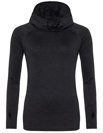 Women´s Cool Cowl Neck Top — Black Slate Melange
