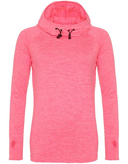 Women´s Cool Cowl Neck Top — Electric Pink Melange