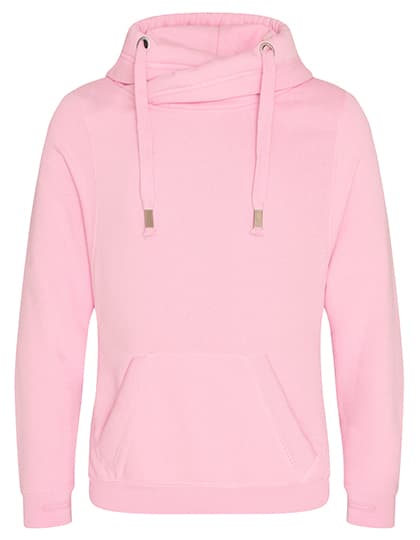 Cross Neck Hoodie — Baby Pink