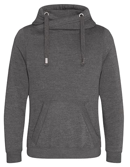 Cross Neck Hoodie — Charcoal (Heather)
