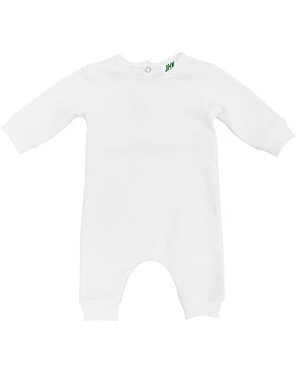 Baby Playsuit Long Sleeve — White