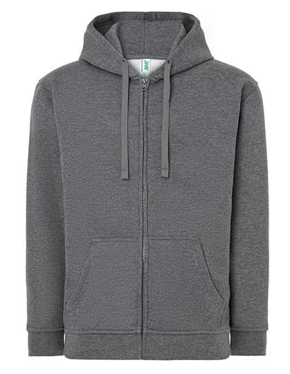 Zipped Hooded Sweater — Dark Grey Melange