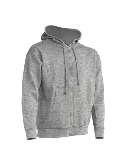 Zipped Hooded Sweater — Grey Melange
