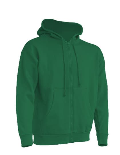 Zipped Hooded Sweater — Kelly Green