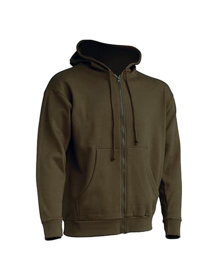 Zipped Hooded Sweater — Khaki