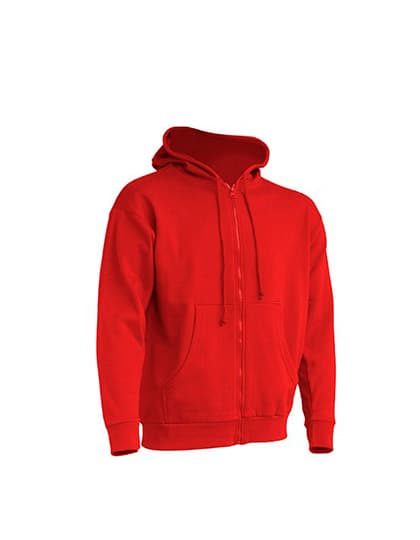 Zipped Hooded Sweater — Red
