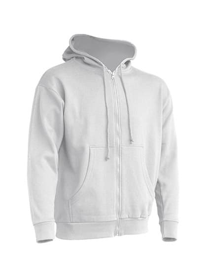 Zipped Hooded Sweater — White